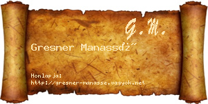 Gresner Manassé névjegykártya